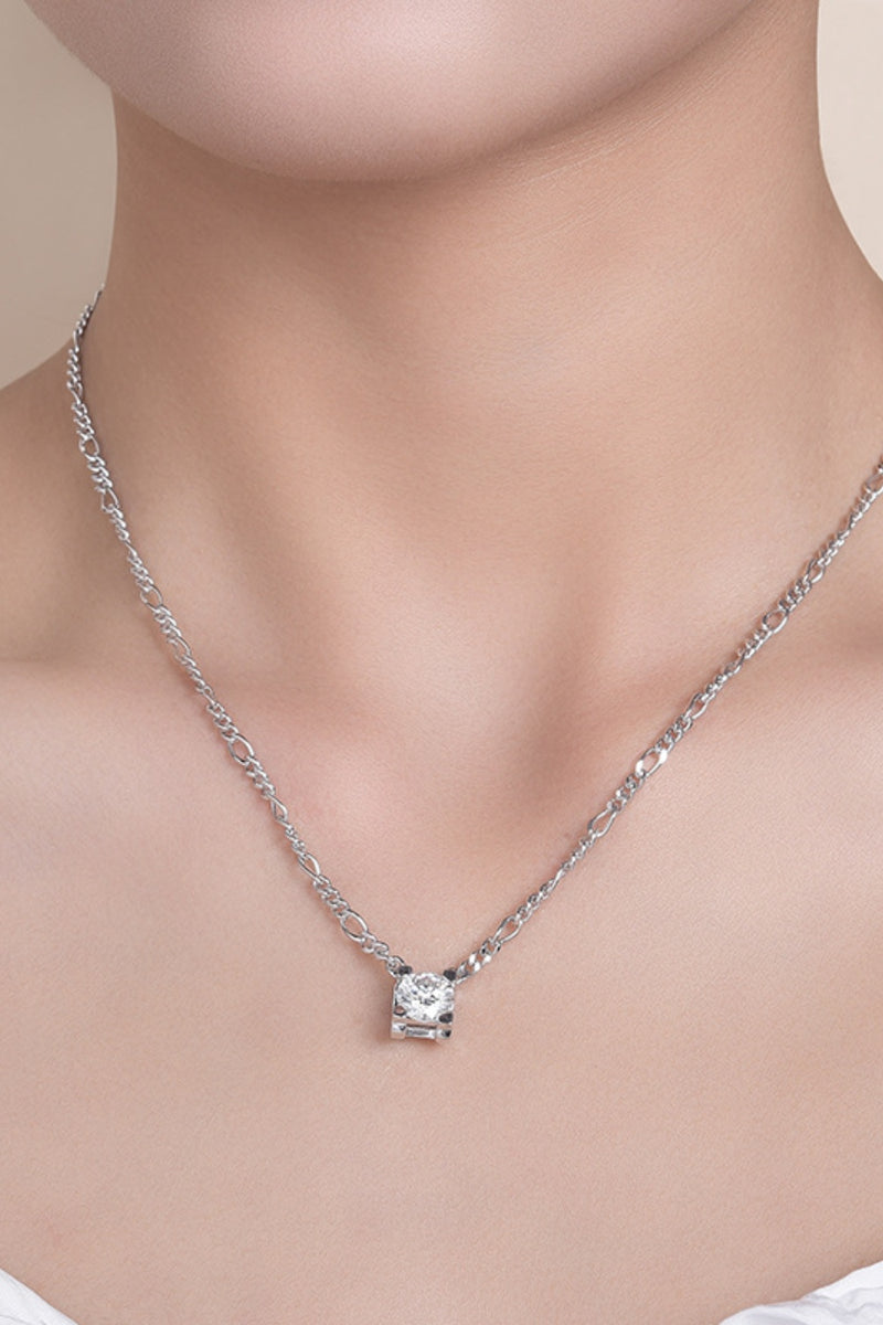 2 Carat Moissanite 925 Sterling Silver Pendant Necklace