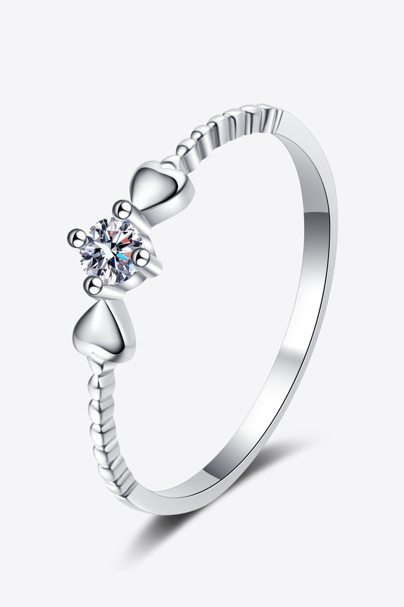 Adored Moissanite Heart 925 Sterling Silver Ring