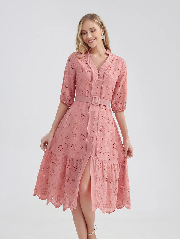 Cotton Hollow Out Summer Dress