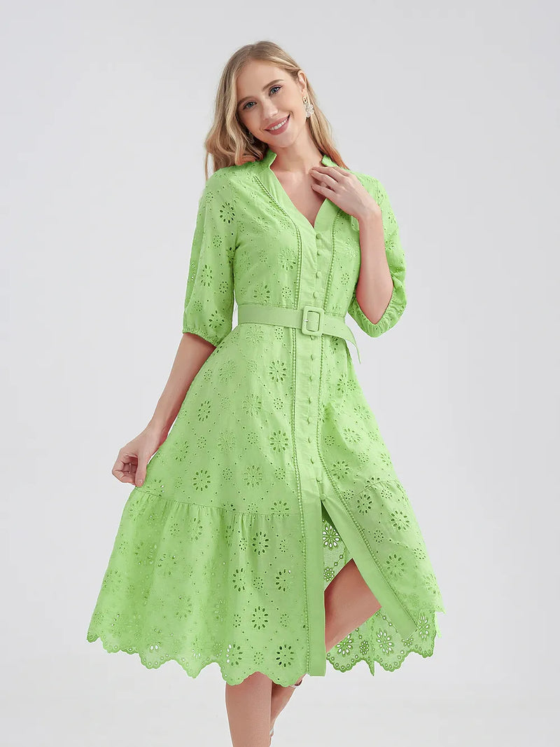 Cotton Hollow Out Summer Dress