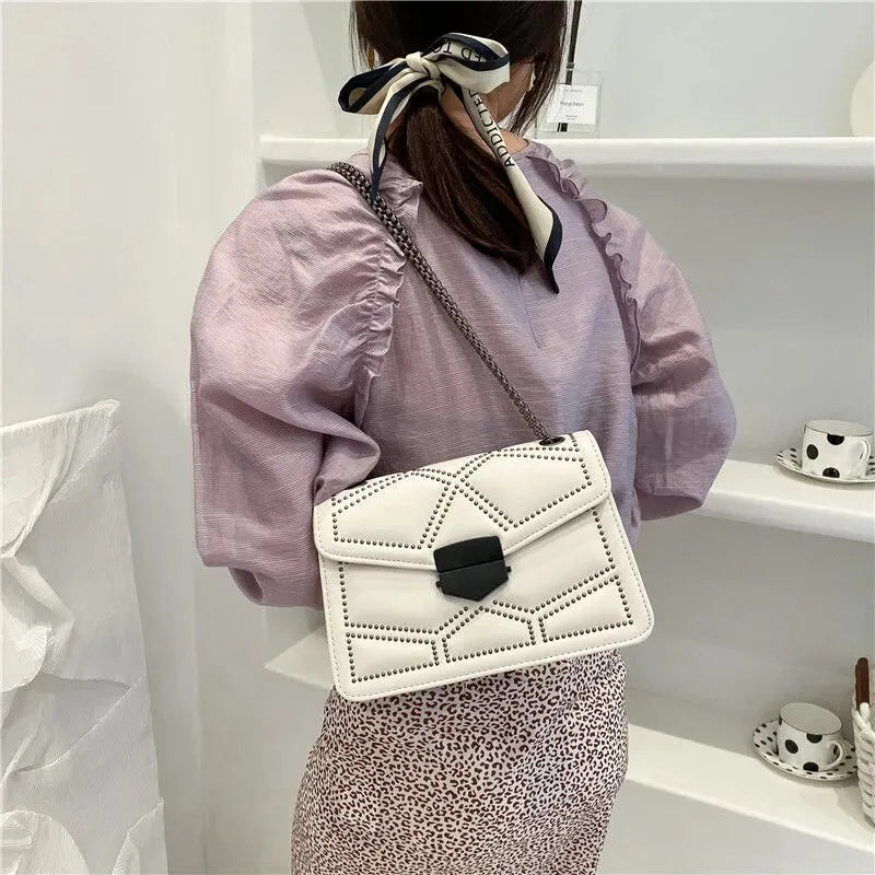 Vintage Rivet Shoulder Bags