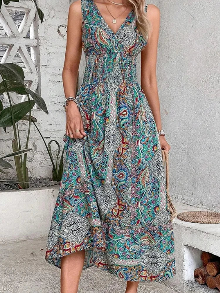 Elegant Bohemia Printed Sleeveless Dress