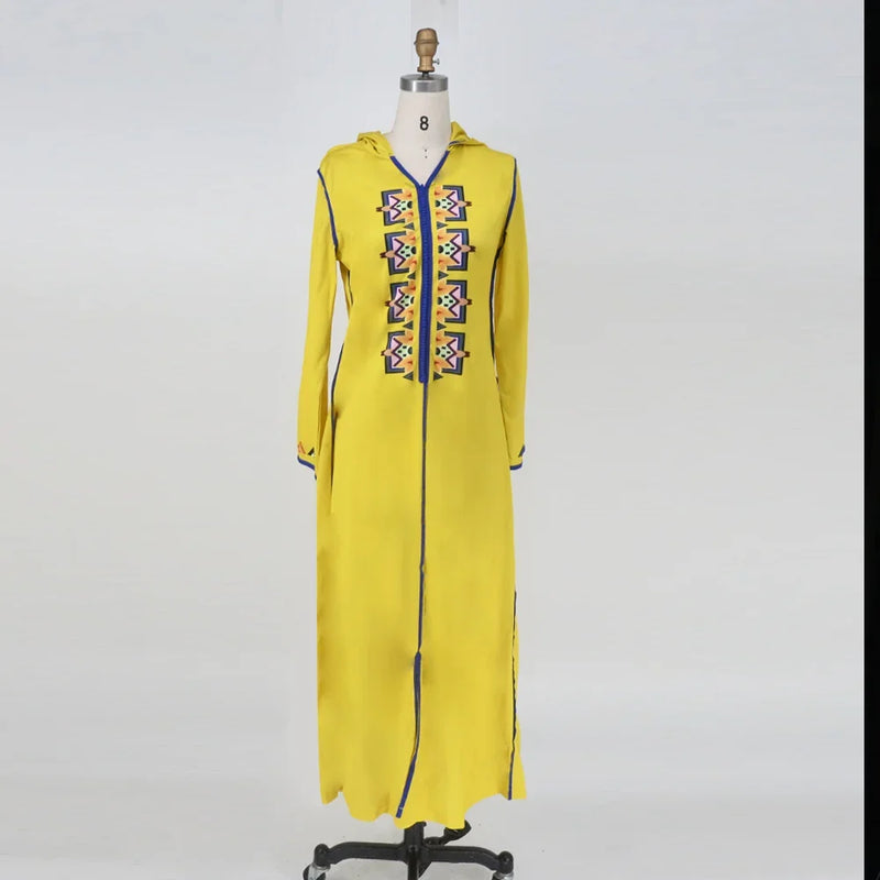 Muslim Embroidery Dress Jellaba Kaftan