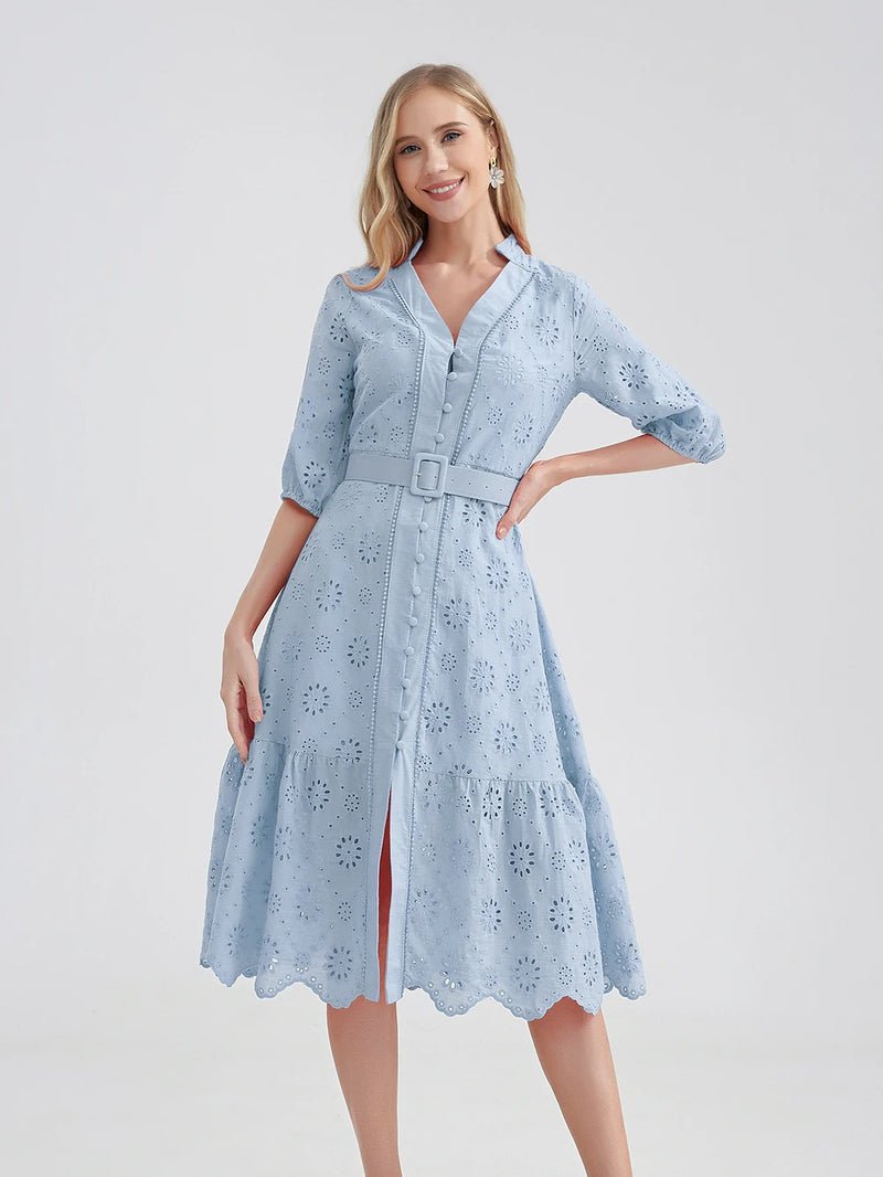 Cotton Hollow Out Summer Dress