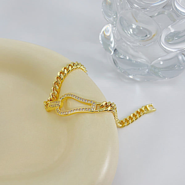 Gold-Plated Inlaid Zircon Bracelet