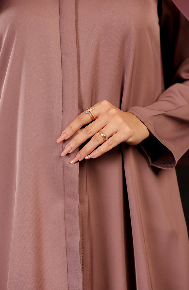 Plain Front Open Abaya