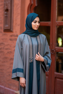 Teal Green Embellished Kimono