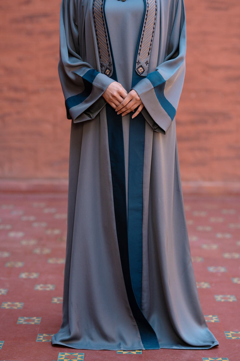 Teal Green Embellished Kimono