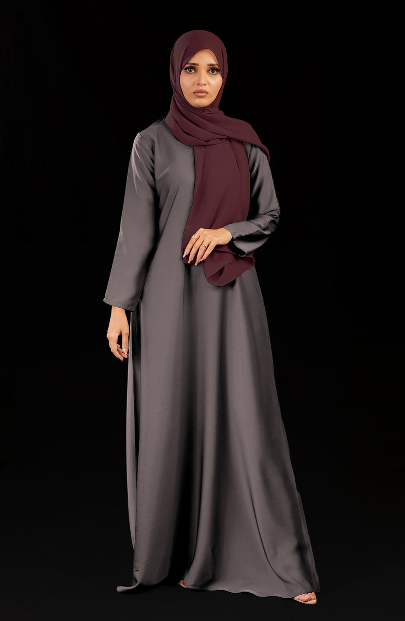 Light Mauve Front Closed Abaya