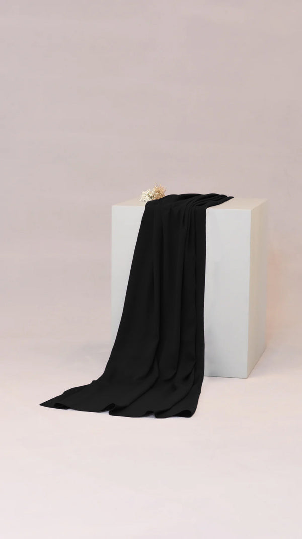 Black Bubble Chiffon Hijab